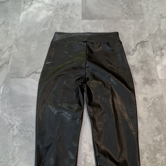Abercrombie & Fitch Black Faux Leather Leggings Womens Size Large L‎ Shiny - Picture 4 of 10